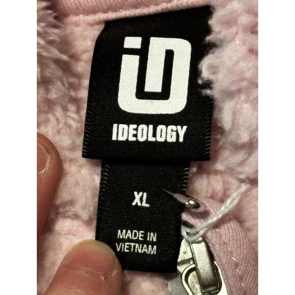 ID Ideology Big Girls Solid Faux Sherpa Hooded Jacket Pink Lavender Size XL - Picture 4 of 5